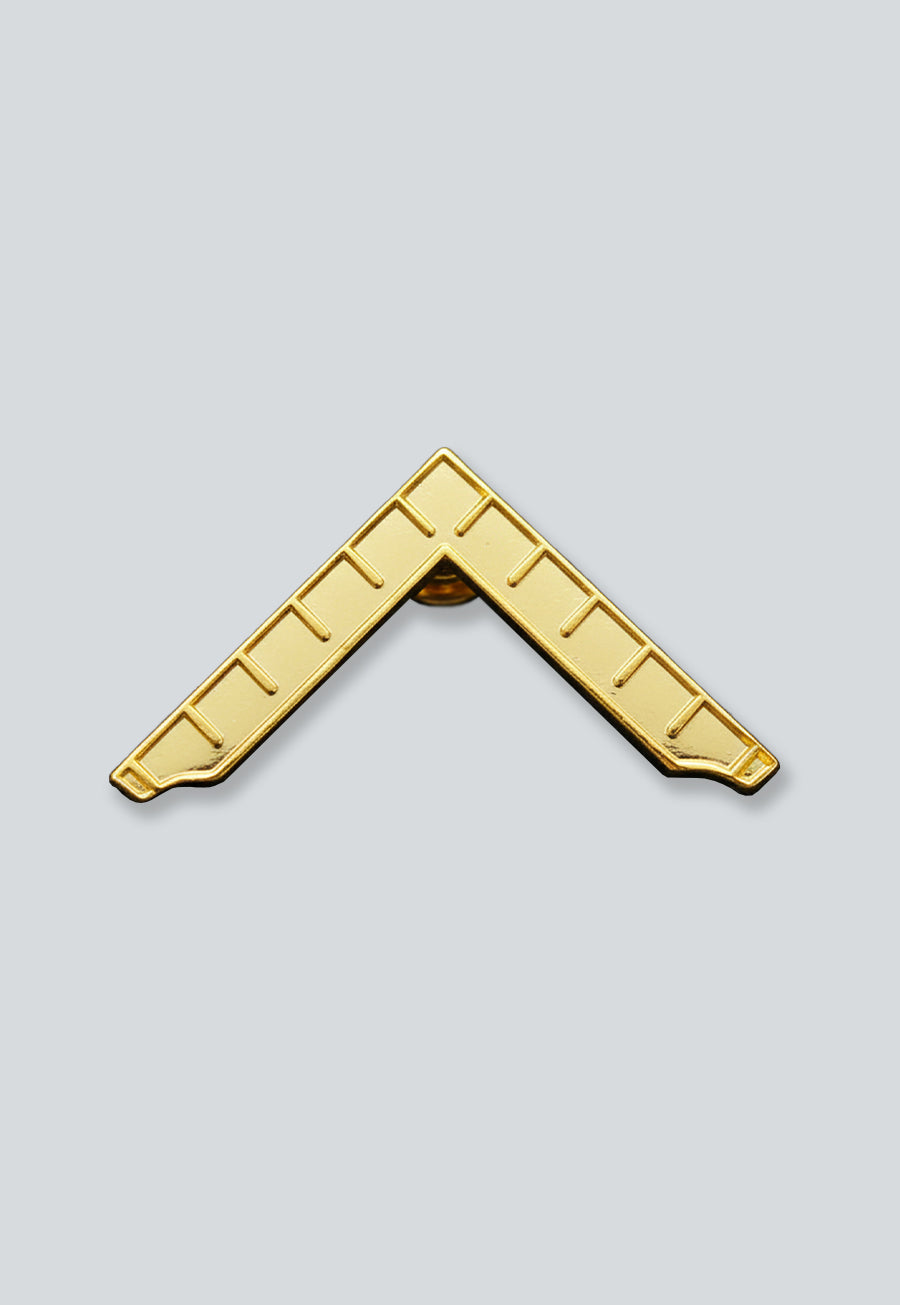 Worshipful Master's Square Masonic Lapel Pin - [Gold][1 1/4'' Wide]
