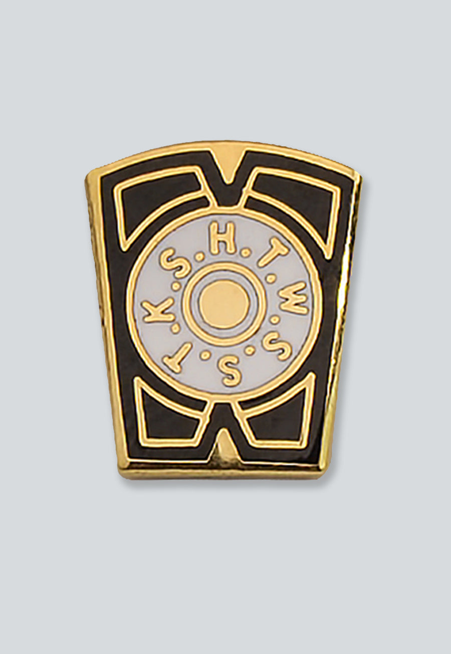 Mark Keystone Masonic Lapel Pin - [Gold &amp; Blue][1/2'' Tall]