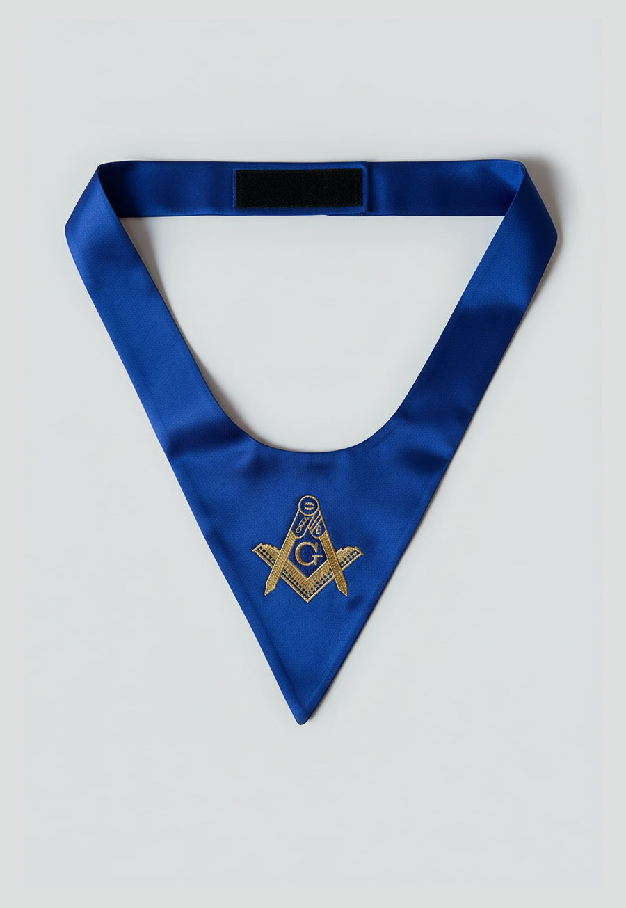 Blue Square &amp; Compass Satin Cravat