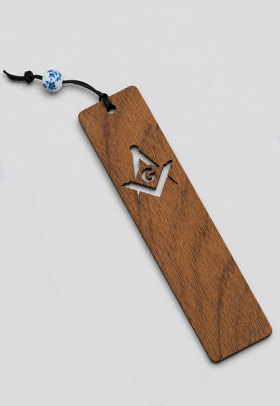 Square &amp; Compasses Wood Bookmark